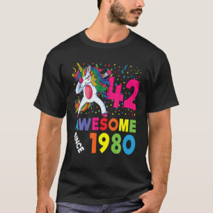 42. Geburtstag Dabbing Einhorn Party Geschenk 42 J T-Shirt