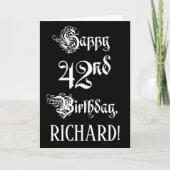 42. Geburtstag: Extravagant, elegant, Script + Ind Karte (Vorderseite)