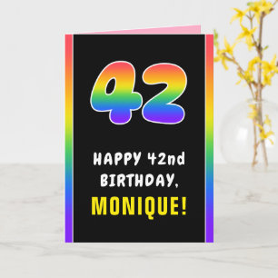 42. Geburtstag: Farbiger Regenbogen # 42, Individu Karte
