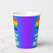 42. Geburtstag: Farbiges, lustiges Regenbogenmuste Pappbecher (Links)