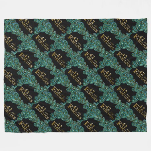 42. Geburtstag Fleecedecke (Vorderseite (Horizontal))