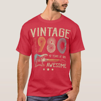 42. Geburtstag Frauen Männer Vintage Awesome 1980 T-Shirt