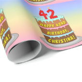 42. Geburtstag: Fun Cake and Candles + Individuell Geschenkpapier (Rolleneckpunkt)
