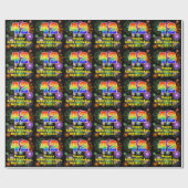 42. Geburtstag: Fun Fireworks, Rainbow Look # "42" Geschenkpapier (Flach)