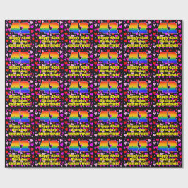42. Geburtstag: Loving Hearts Pattern, Regenbogen Geschenkpapier