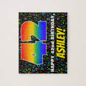 42. Geburtstag — Spaß, bunte Musiksymbole & "42" Puzzle (Vertikal)