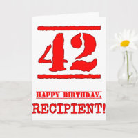 42. Geburtstag: Spaß, Red Rubber Briefmarke Inspir
