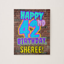 42. Geburtstag ~ Spaß, Urban Graffiti Inspiriert L