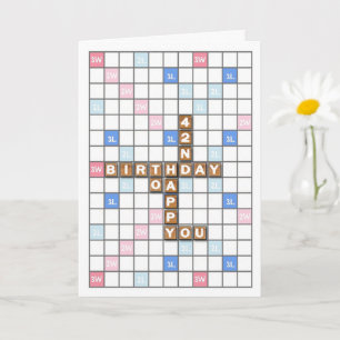 42. Geburtstag, Word Game Board Karte