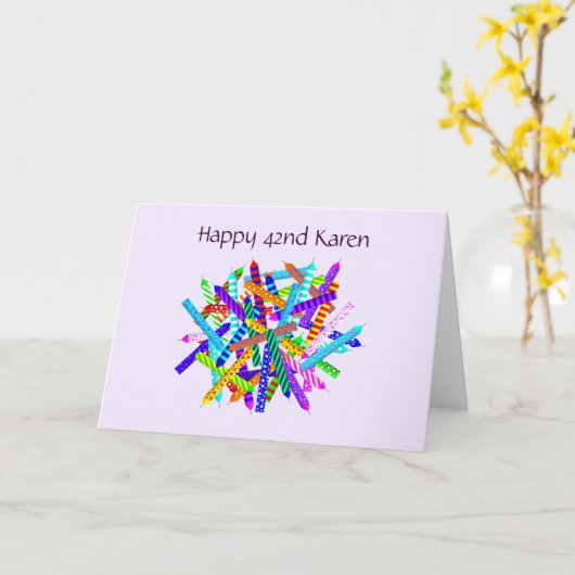 42. Geburtstags-Geschenke Karte (Gelbe Blume)