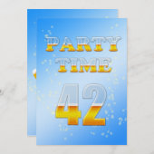 42. Geburtstagsfeier mit Bier Einladung (Vorne/Hinten)