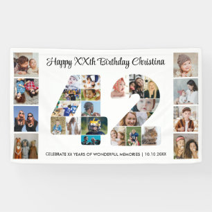 42. Geburtstagsfeier Nummer 42 Fotocollage Banner