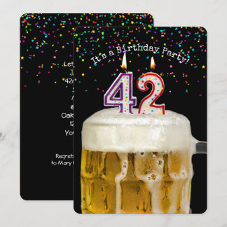 42. Geburtstagskandle-Party Einladung