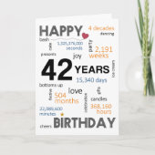 42. Geburtstagskarte Dankeskarte (Vorderseite)