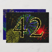 42. Geburtstagsparty Einladung (Vorne/Hinten)