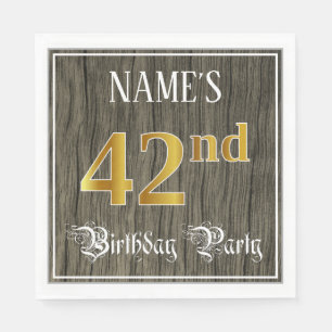 42. Geburtstagsparty - Imitate Gold & Imitate Wood Serviette