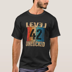42. Geburtstagsstufe Unverriegelte Vintage Retro T-Shirt