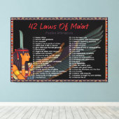 42 Gesetze der Maat - Positive Affirmations Leinwa Leinwanddruck (Insitu (Holzboden))