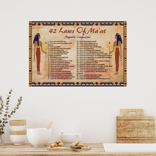 42 Gesetze des Maat - Negative Confessions Poster (Küche)