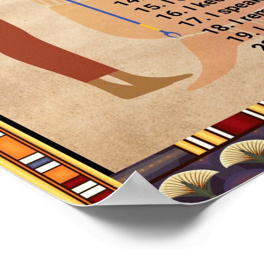 42 Gesetze des Maat - Poster für positive Bejahung (Ecke)