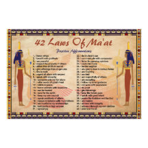 42 Gesetze des Maat - Poster für positive Bejahung