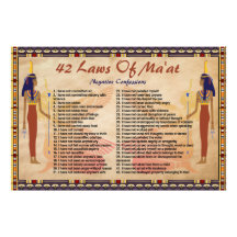 42 Gesetze von Maat - Negative Bekenntnis Poster