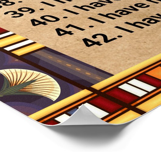 42 Gesetze von Ma'at - Negatives Geständungspaket Poster (Ecke)