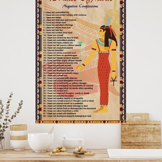 42 Gesetze von Ma'at - Negatives Geständungspaket Poster (Küche)