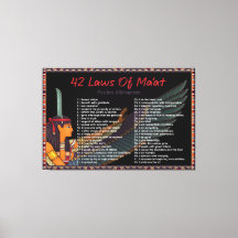 42 Gesetze von Maat - Positive Affirmationen Leinw