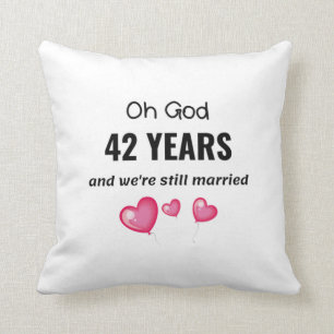 42. Hochzeitsjubiläum Funny Gift für ihn oder si Kissen