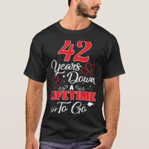42. Hochzeitstag 42 Jahre in der Lebenszeit T-Shirt