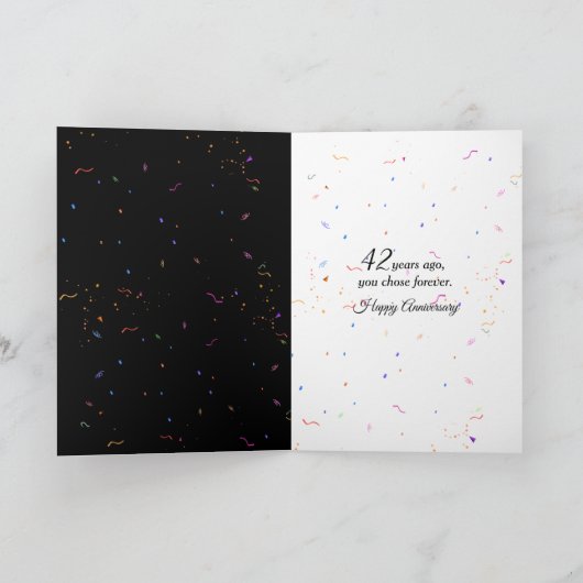 42. Hochzeitstag Champagner Toast Karte (Innenseite)