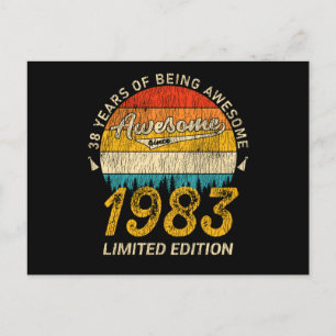 42 Jahre alt 1983 Retro Phantastisch 42. Geburtsta Postkarte