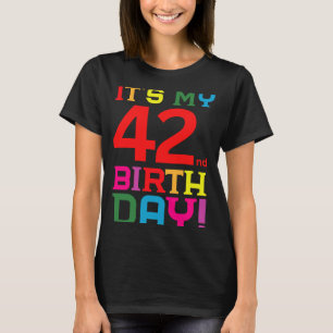 42 Jahre alt farbenfroh Geburtstag sein 42. Geburt T-Shirt