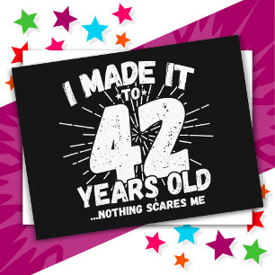 42 Jahre alt Sarcastic Meme Funny 42. Geburtstag Postkarte