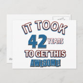 42 Jahre alte Geburtstagsdesigns Postkarte (Vorne/Hinten)