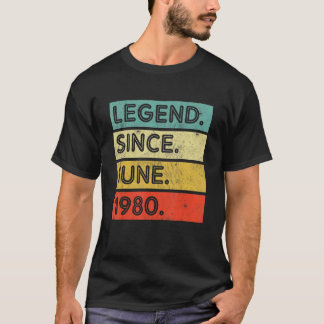 42 Jahre alte Vintage Legende seit Juni 1980 42. B T-Shirt