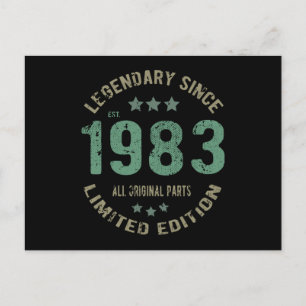 42 Jahre alter Tag 1983 Legend 42. Geburtstagsgesc Postkarte