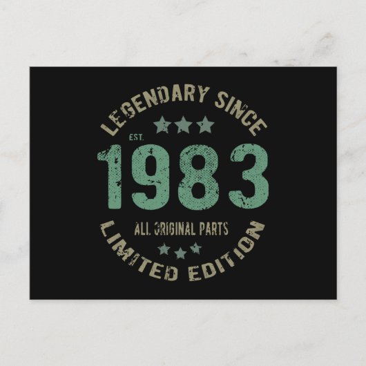 42 Jahre alter Tag 1983 Legend 42. Geburtstagsgesc Postkarte (Vorderseite)