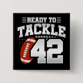 42 Jahre altes Tackle Football Party 42. Geburtsta Button (Vorderseite)