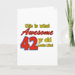 42 Jahre Geburtstagsdesigns Karte