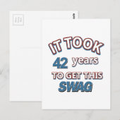 42 Jahre Geburtstagsdesigns Postkarte (Vorne/Hinten)