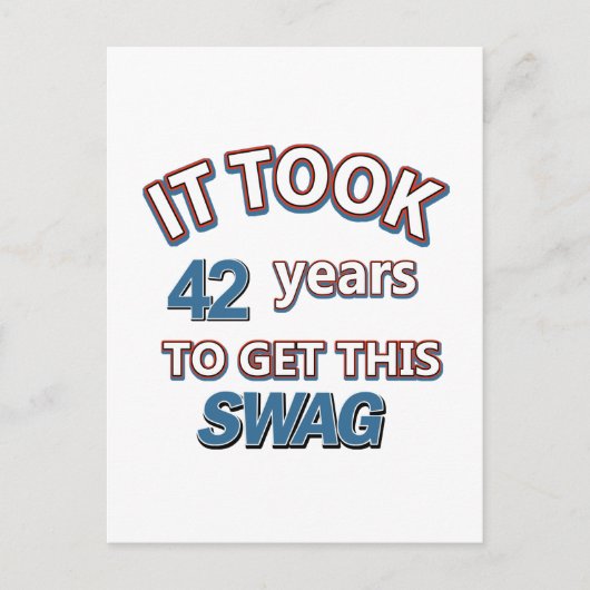 42 Jahre Geburtstagsdesigns Postkarte (Vorderseite)