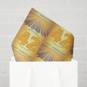 42 Jahre Golden Ray 12-Schritte-Jubiläums-Tasche Seidenpapier