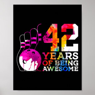 42 Jahre Phantastischer Bowling 42. Geburtstag Poster