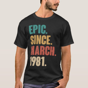 42 Jahre Vintag 1981 Geburtstag 42. Dekoration T-Shirt