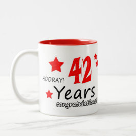 42. Jahrestag, 42 Jahre Hochzeiten Zweifarbige Tasse