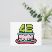 42-jähriger Geburtstagskuchen Postkarte (Stehend Vorderseite)