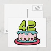 42-jähriger Geburtstagskuchen Postkarte (Vorne/Hinten)