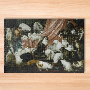 42 Katzen & Kätzchen Vintage-Malerei Kunst Tier Ki Puzzle